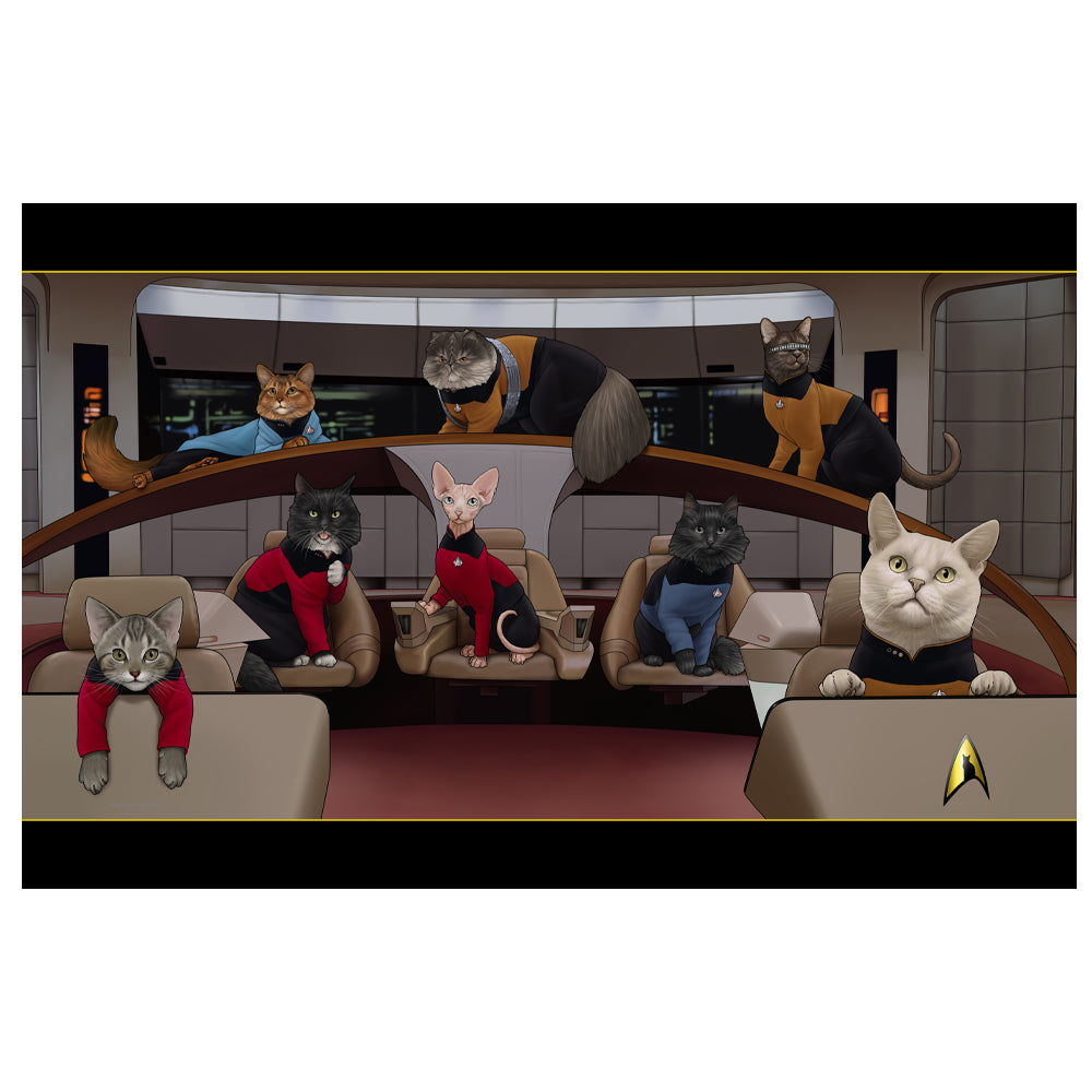 Star Trek: The Next Generation Crew Cats Black Sherpa Blanket