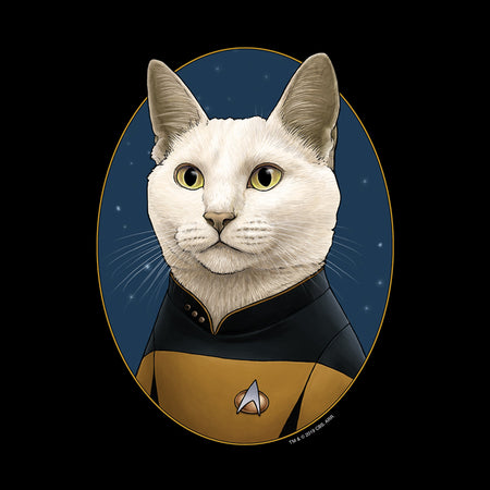 Star Trek: The Next Generation Data Cat Portrait Adult Short Sleeve T-Shirt