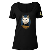 Star Trek: The Next Generation Data Cat Portrait Women's Relaxed Scoop Neck T-Shirt