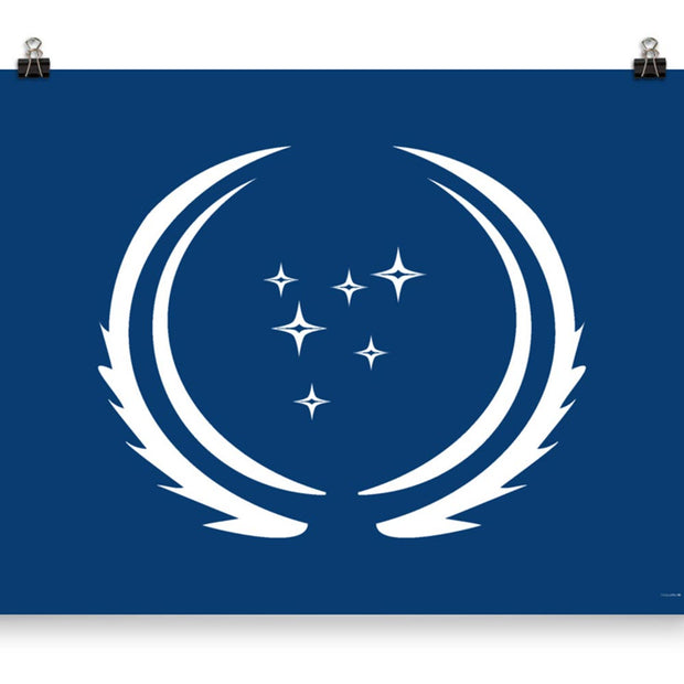 Star Trek: Discovery Season 3 United Federation of Planets Flag Premium Satin Poster