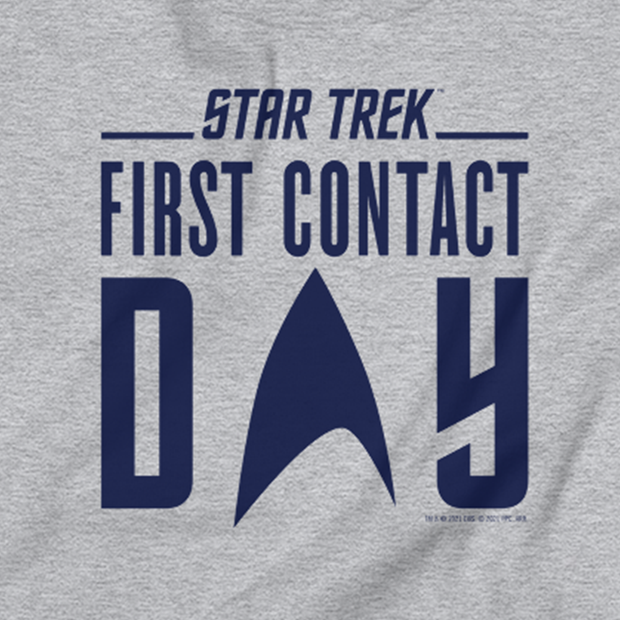 Star Trek: First Contact Blue Logo Fleece Crewneck Sweatshirt
