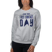 Star Trek: First Contact Blue Logo Fleece Crewneck Sweatshirt