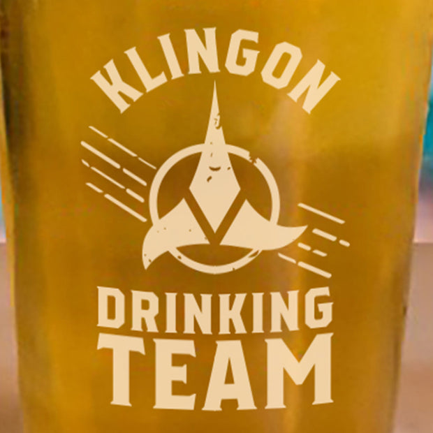 Star Trek Klingon Drinking Team Laser Engraved Pilsner Glass
