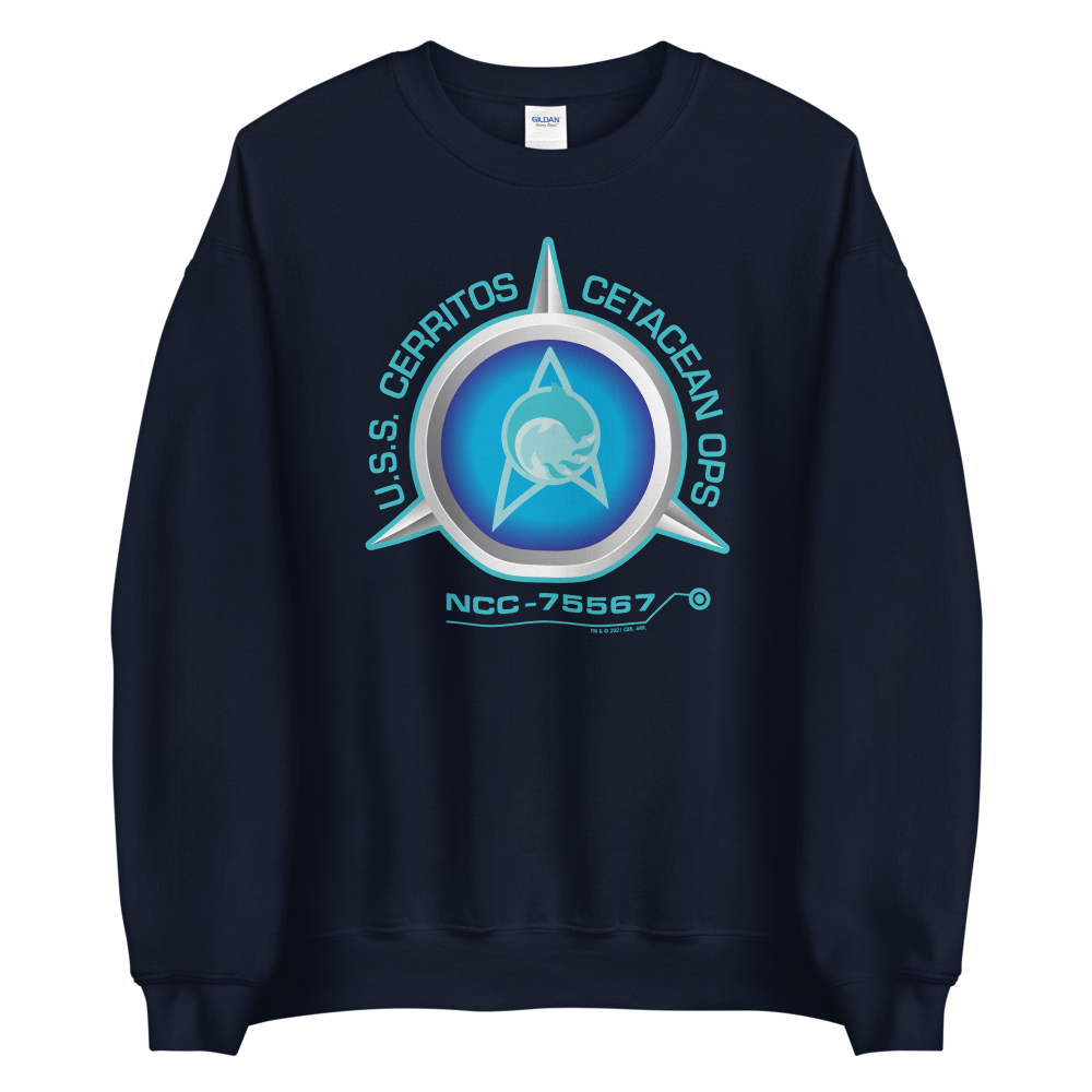 Star Trek: Lower Decks Cetacean Ops Delta Large Logo  Fleece Crewneck Sweatshirt