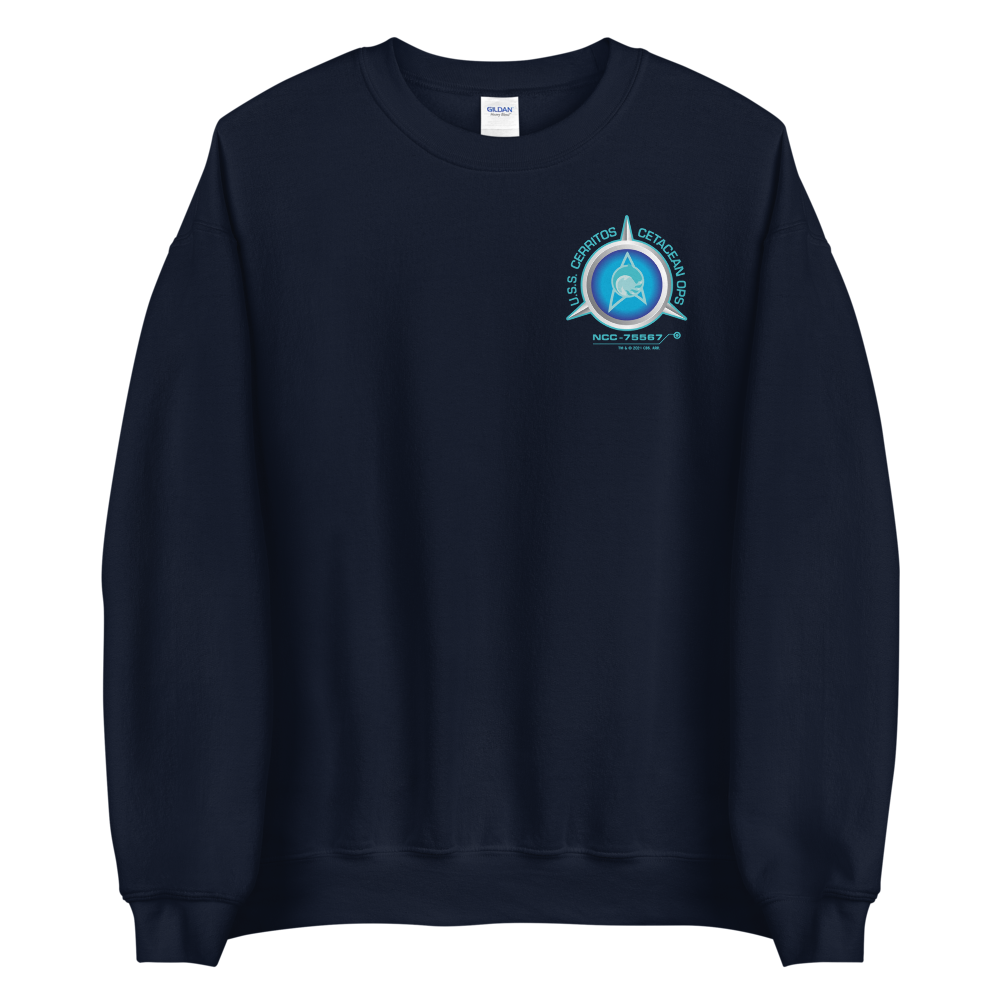 Star Trek: Lower Decks Cetacean Ops Delta Small Logo  Fleece Crewneck Sweatshirt