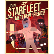 Star Trek: Lower Decks New Friends Recruiting Premium Satin Poster