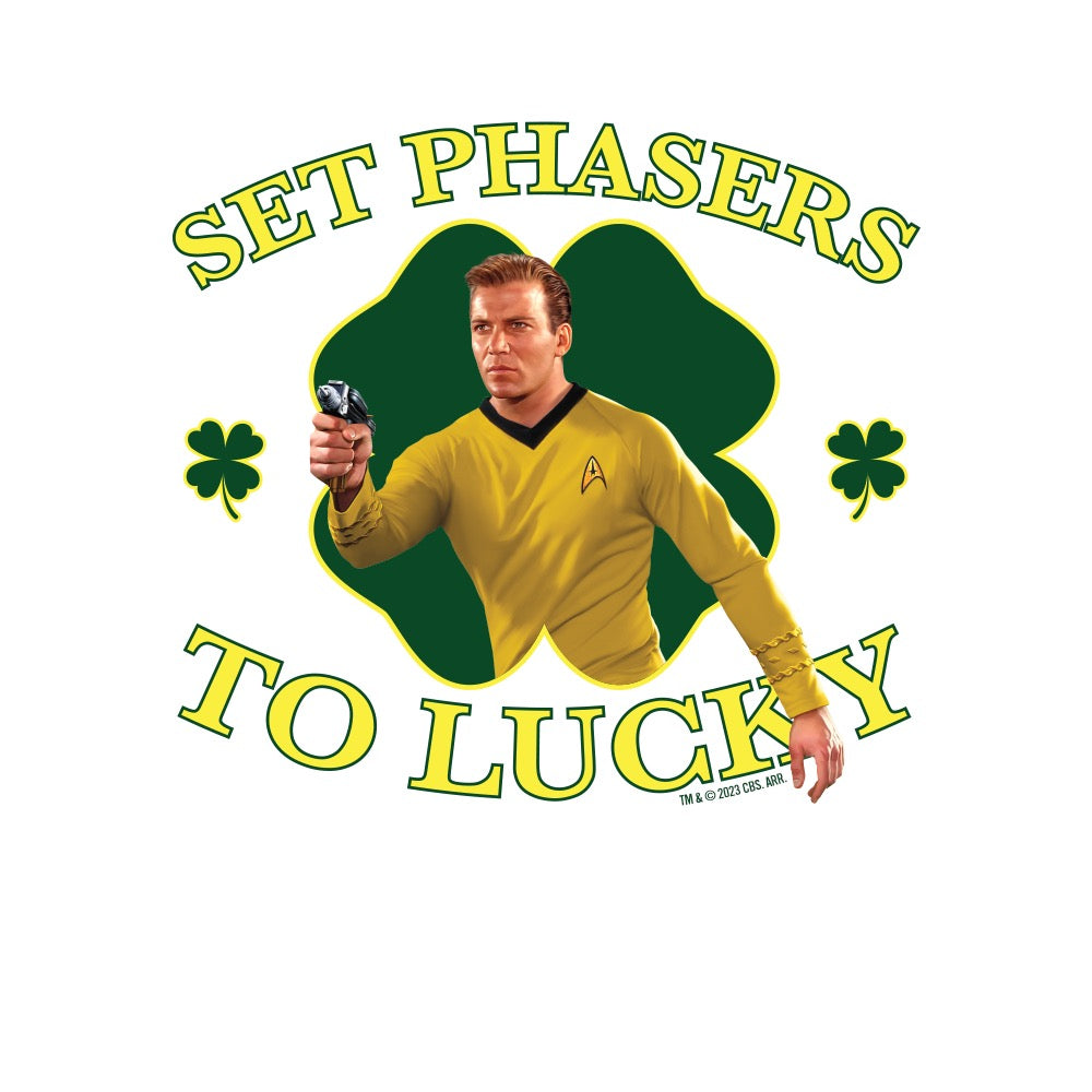 Star Trek: The Original Series Set Phasers To Lucky Unisex 3/4 Sleeve Raglan Shirt