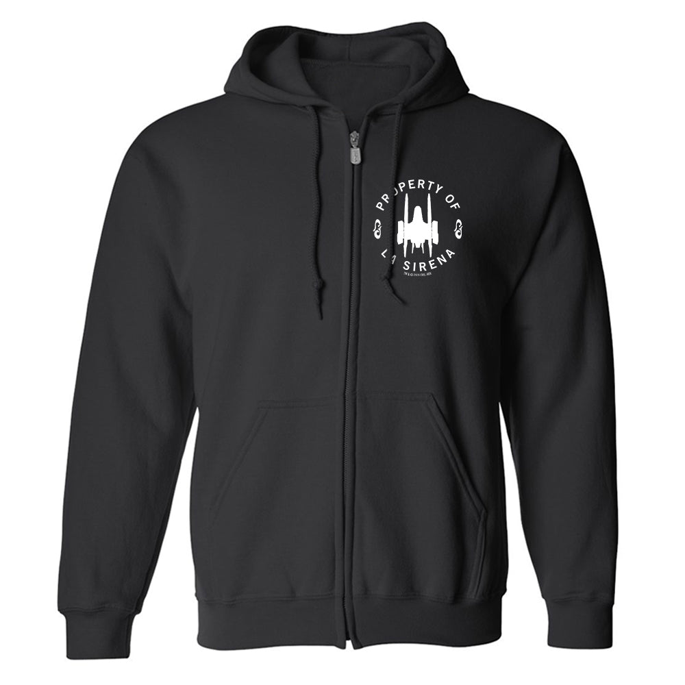 Star Trek Picard Property of La Sirena Fleece Zip Up Hooded