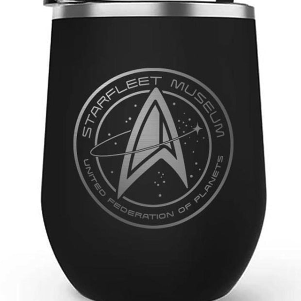Star Trek: Picard Starfleet Museum 12 oz Stainless Steel Wine Tumbler with Straw
