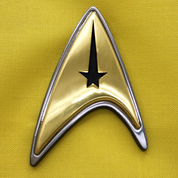 Star Trek Insignia, Sterling Silver 925 and 14K Gold Plated Star Trek  Starfleet Command Division Badge / Pendant. 