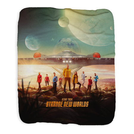 Star Trek: Strange New Worlds Landing Party Key Art Sherpa Blanket