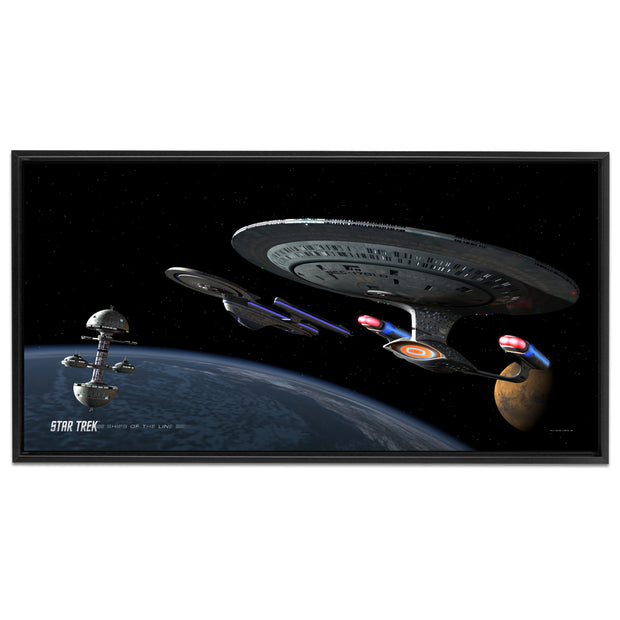 Star Trek: The Next Generation Ships of the Line Making for Deep Water Floating Frame Wrapped Canvas