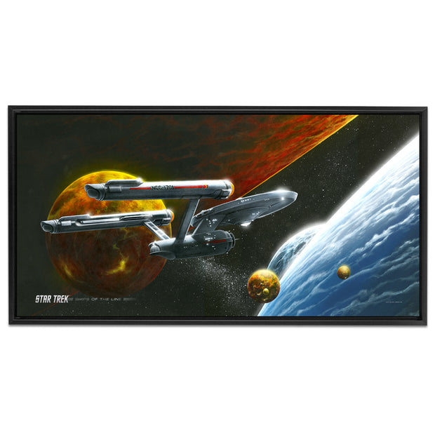 Star Trek: The Original Series Ships of the Line Oceans of Blue and Seas of Fire Floating Frame Wrapped Canvas