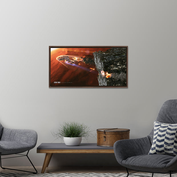 Star Trek: The Next Generation Ships of the Line Terminal Descent Floating Frame Wrapped Canvas