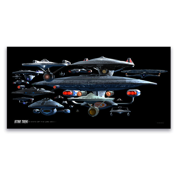 Star Trek Ships of the Line Starfleet Collage Satin Poster