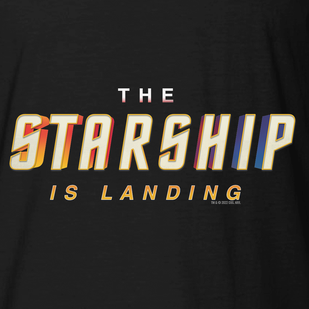 Star Trek The Starship Is Landing Adult Short Sleeve T-Shirt