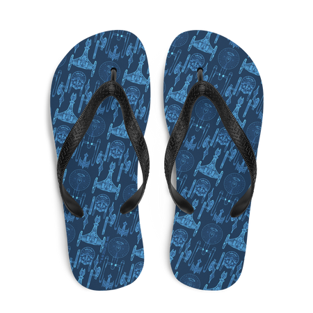 Star Trek Ships of the Line Pattern Adult Flip Flops