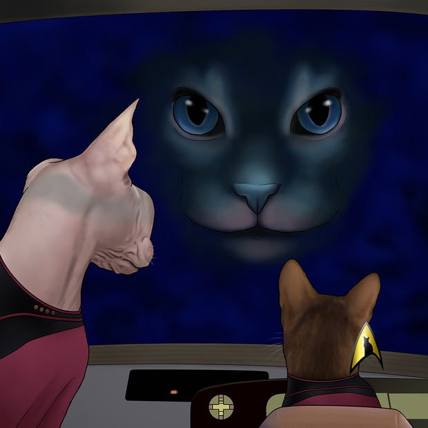 Star Trek: The Next Generation Hologram Cat Premium Tote Bag