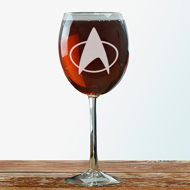 Star Trek: The Next Generation Delta Laser Engraved Wine Glass