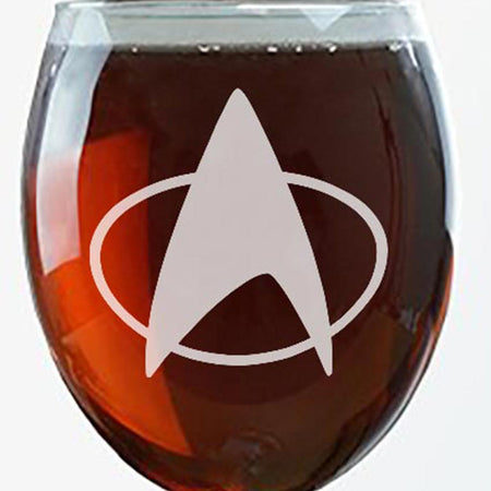 Star Trek: The Next Generation Delta Laser Engraved Wine Glass