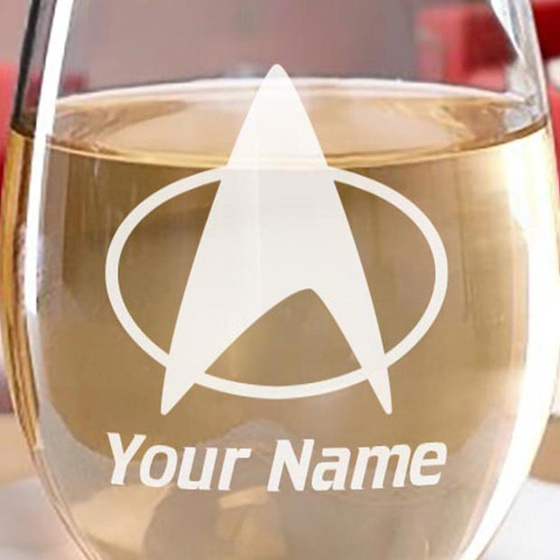 Star Trek: The Next Generation Delta Personalized Laser Engraved Stemless Wine Glass