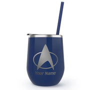 Star Trek: The Next Generation Delta Personalized Laser Engraved Wine Tumbler with Straw