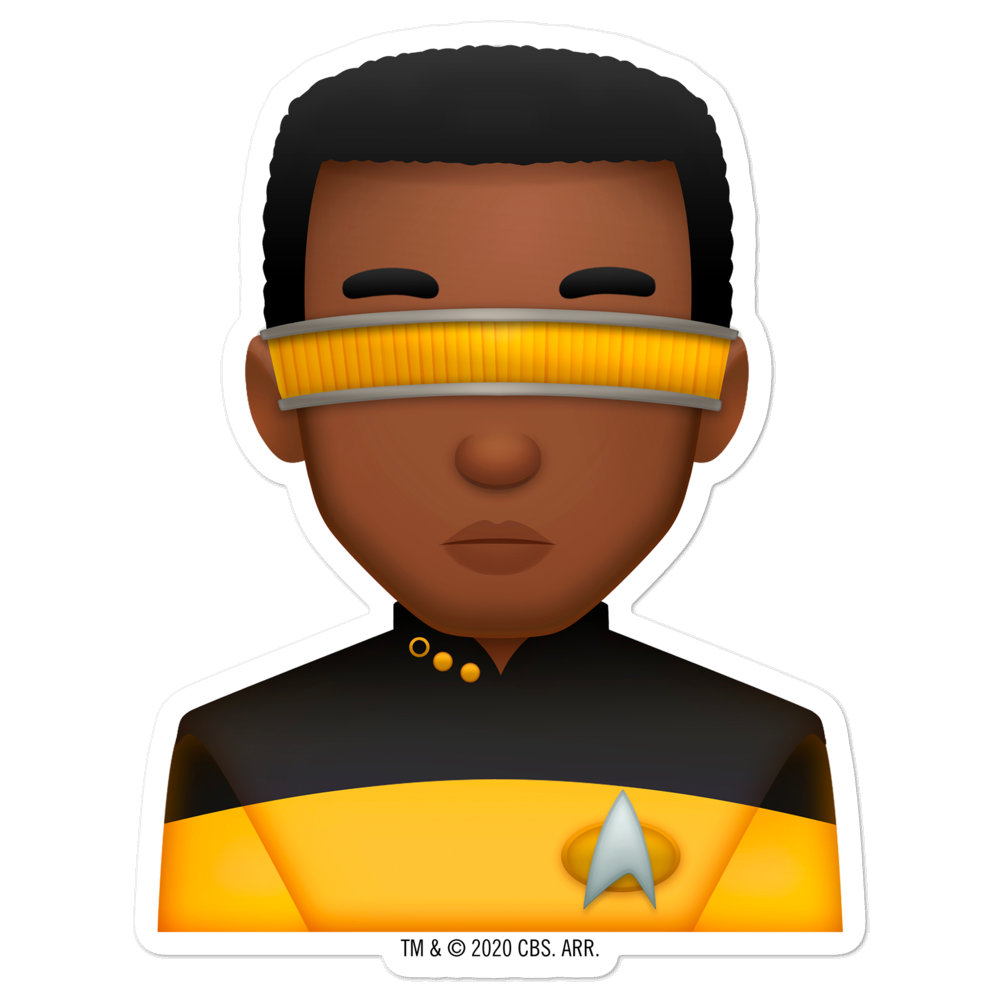 Star Trek: The Next Generation Geordi Emoji Die Cut Sticker