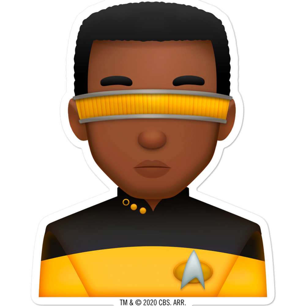 Star Trek: The Next Generation Geordi Emoji Die Cut Sticker