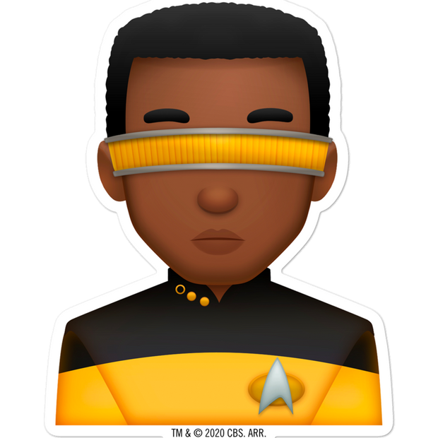 Star Trek: The Next Generation Geordi Emoji Die Cut Sticker