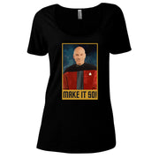 Star Trek: The Next Generation Make It So Portrait Women's Relaxed Scoop Neck T-Shirt