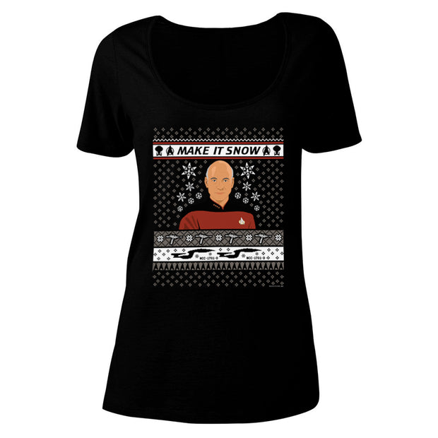 Star Trek: The Next Generation Make It Snow Women's Relaxed Scoop Neck T-Shirt