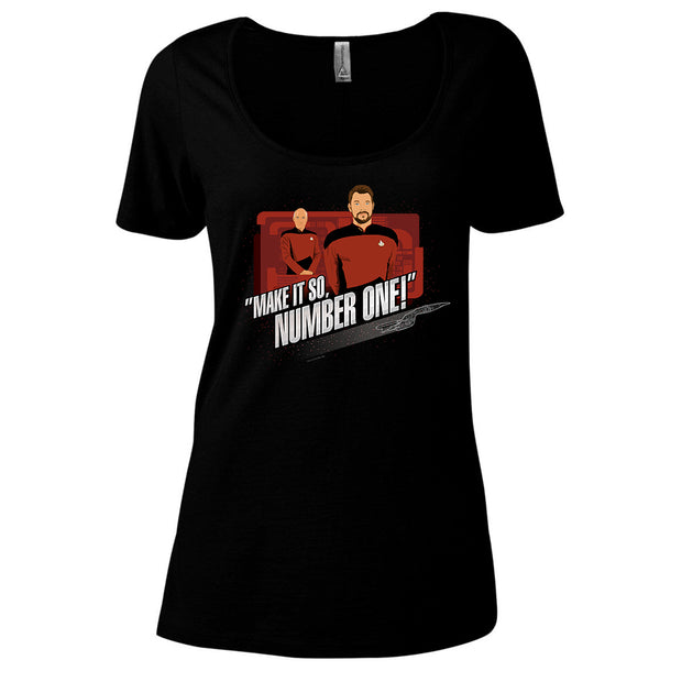Star Trek: The Next Generation Make It So Number One Women's Relaxed Scoop Neck T-Shirt