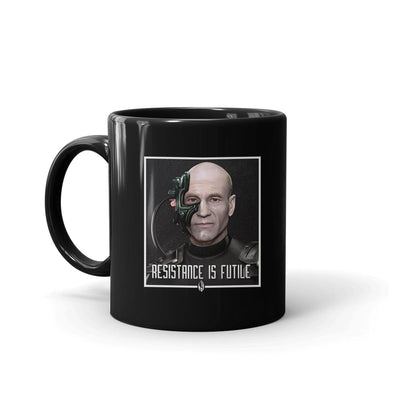 Star Trek: The Next Generation Picard Resistance is Futile Black Mug