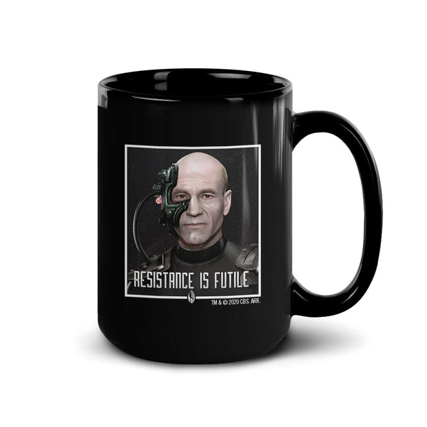 Star Trek: The Next Generation Picard Resistance is Futile Black Mug