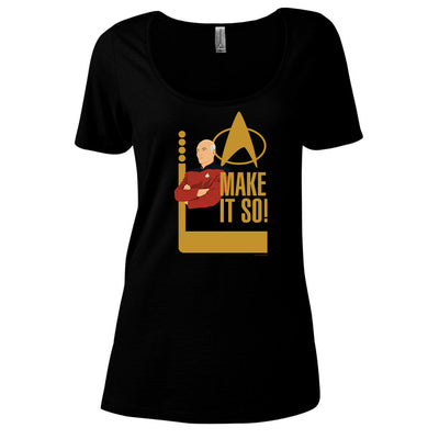 Star Trek: The Next Generation Picard Make It So Women's Relaxed Scoop Neck T-Shirt