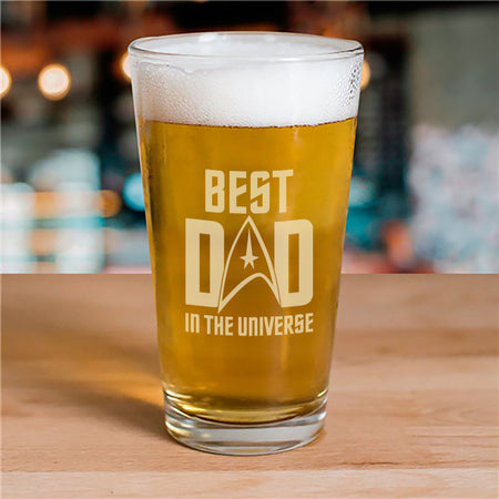 Star Trek: The Original Series Best Dad In The Universe Laser Engraved Pilsner Glass