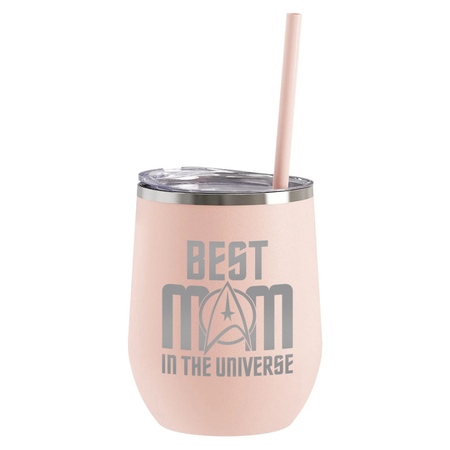 Star Trek: The Original Series Best Mom in the Universe Laser Engraved Wine Tumbler with Straw