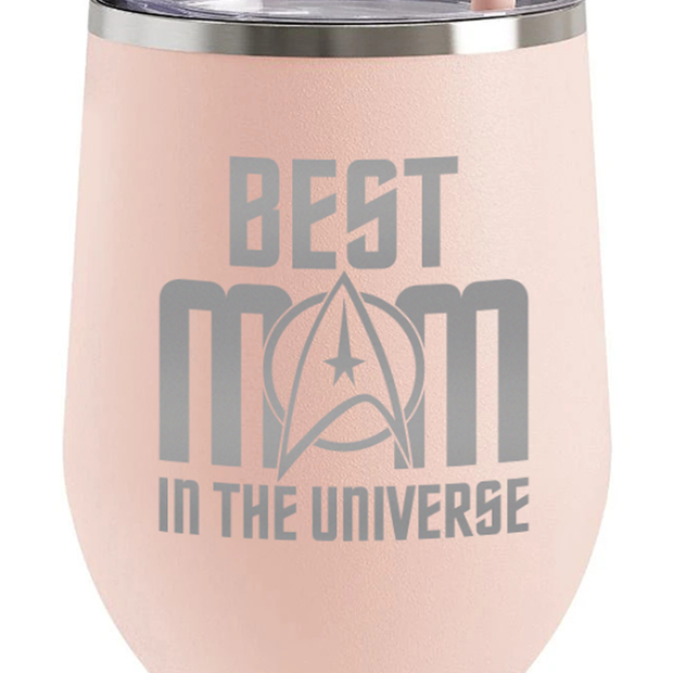 Star Trek: The Original Series Best Mom in the Universe Laser Engraved Wine Tumbler with Straw