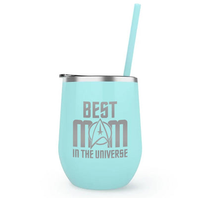 Star Trek: The Original Series Best Mom in the Universe Laser Engraved Wine Tumbler with Straw