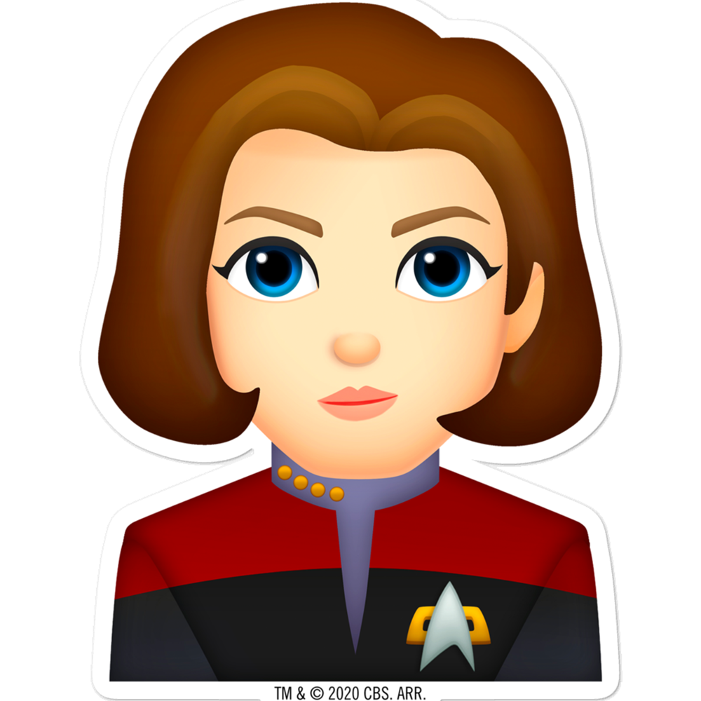 Star Trek: Voyager Janeway Emoji Die Cut Sticker