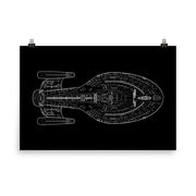 Star Trek: Voyager Schematic Premium Satin Poster