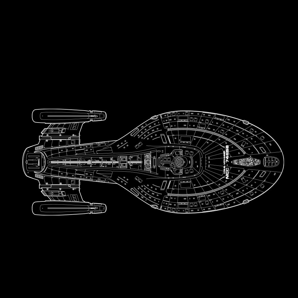 Star Trek: Voyager 25 Schematic Black Mug