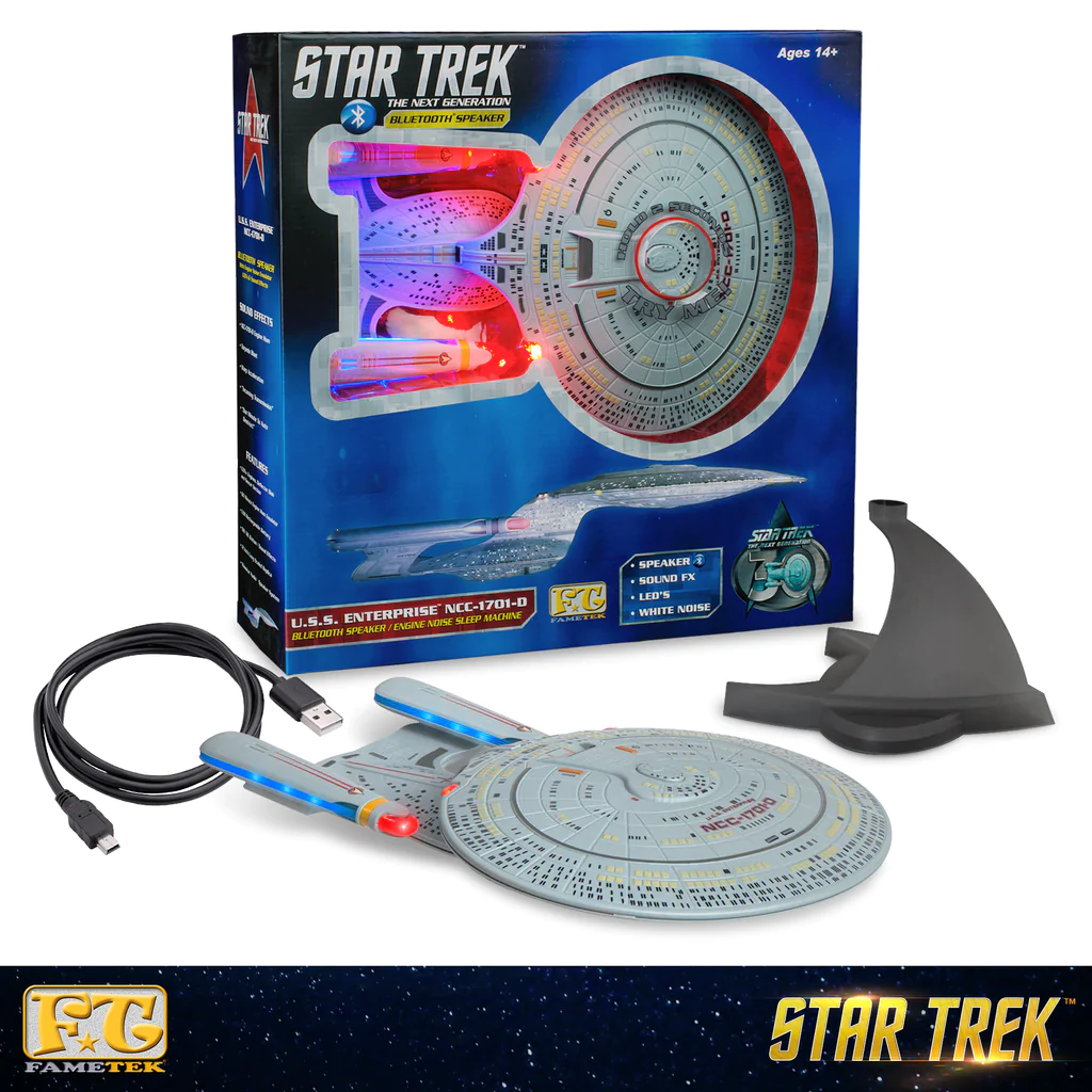 Star Trek: The Next Generation U.S.S. Enterprise NCC-1701-D Bluetooth® Speaker With Sleep Machine, LED's & Sound Effects