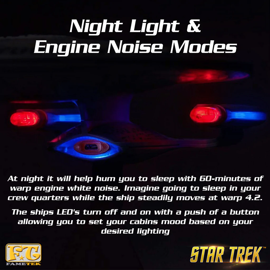 Star Trek: The Next Generation U.S.S. Enterprise NCC-1701-D Bluetooth® Speaker With Sleep Machine, LED's & Sound Effects