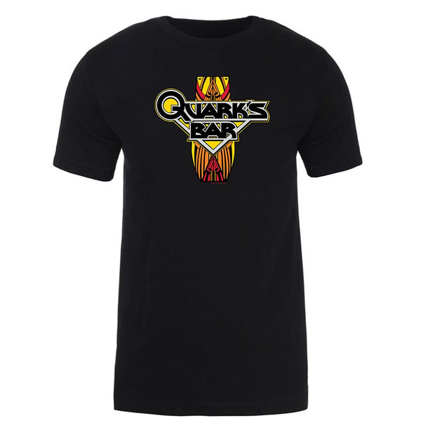 Star Trek: Deep Space Nine Quark's Bar Vintage Logo Black Adult Short Sleeve T-Shirt