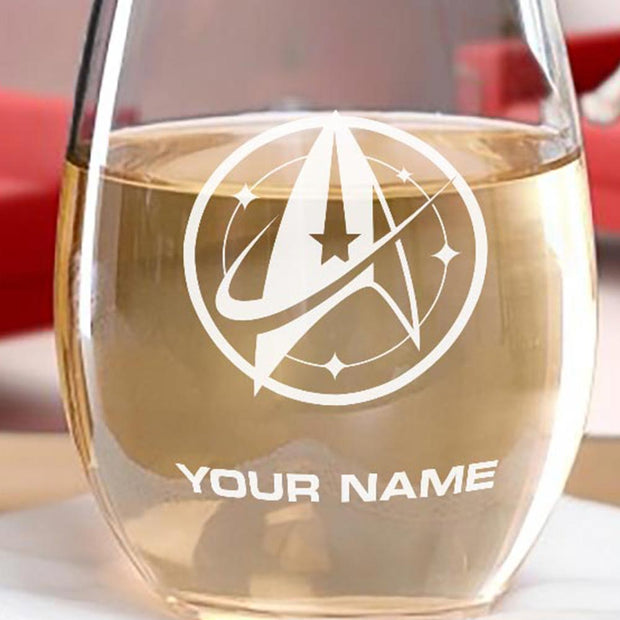 Star Trek: Discovery Starfleet Command Personalized Stemless Wine Glass