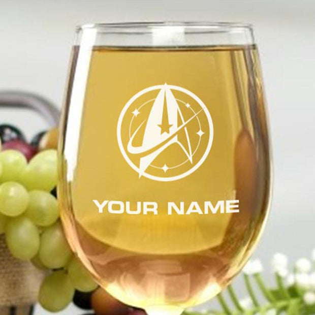 Star Trek: Discovery Starfleet Command Personalized Wine Glass
