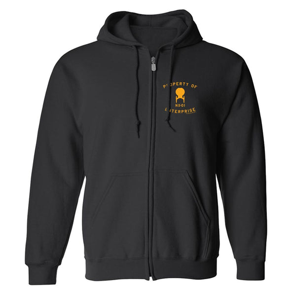 Star Trek Enterprise Property of Enterprise Fleece Zip Up Hoodie