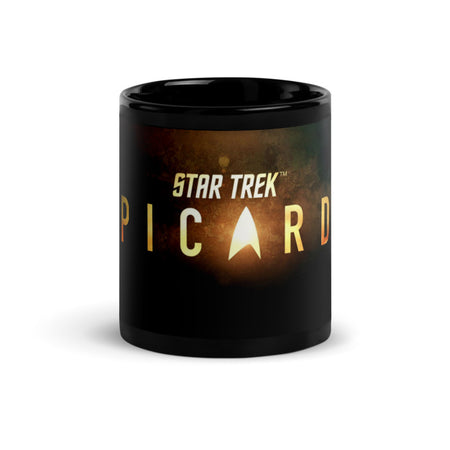 Star Trek: Picard Gold Burst Logo Black Mug