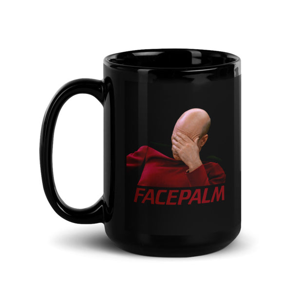 Star Trek: The Next Generation Facepalm 15 oz Black Mug
